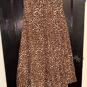 Brown Leopard Print Women's Skirt